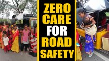 Cop halts Overloaded auto in Telangana, Video viral | Oneindia News