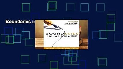 Boundaries in Marriage Complete