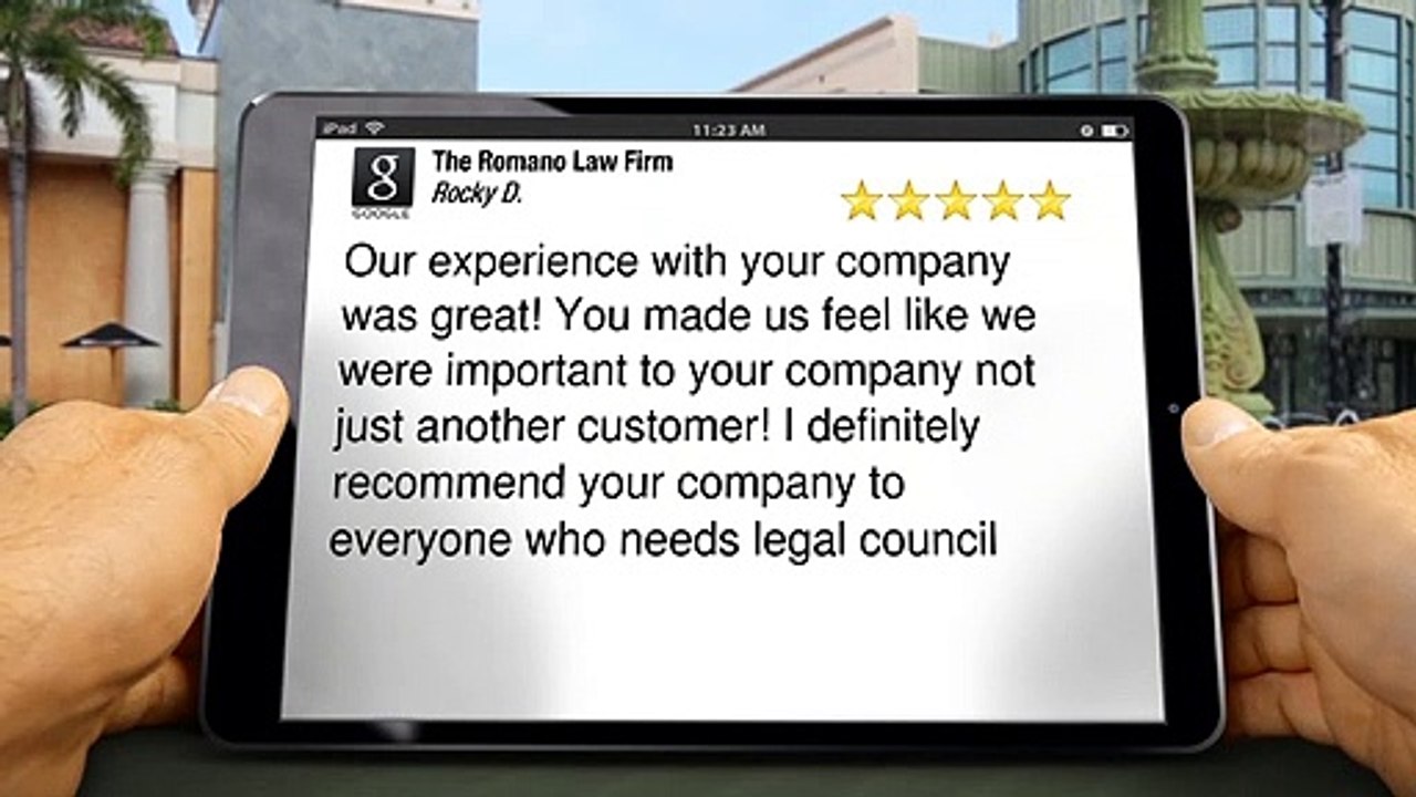 The Romano Law Firm Cleveland Amazing Five Star Review by Rocky DeVito (216) 621-7777