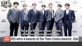 [ENG] 190812 Yonhap News TV - BTS wins 4 Awards at the 'Teen Choice Awards', USA