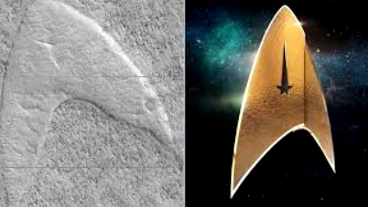 Simbolo de Startrek nas areias de Marte