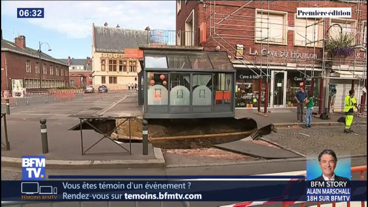 Amiens: un trou d'une dizaine de mètres de largeur s'est formé en plein centre-ville