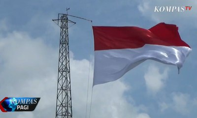 Bendera Terbesar di Balikpapan Berkibar di Atas Tower Milik KSOP
