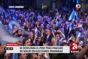 Argentina: peso cae frente al dólar tras resultados de elecciones primarias