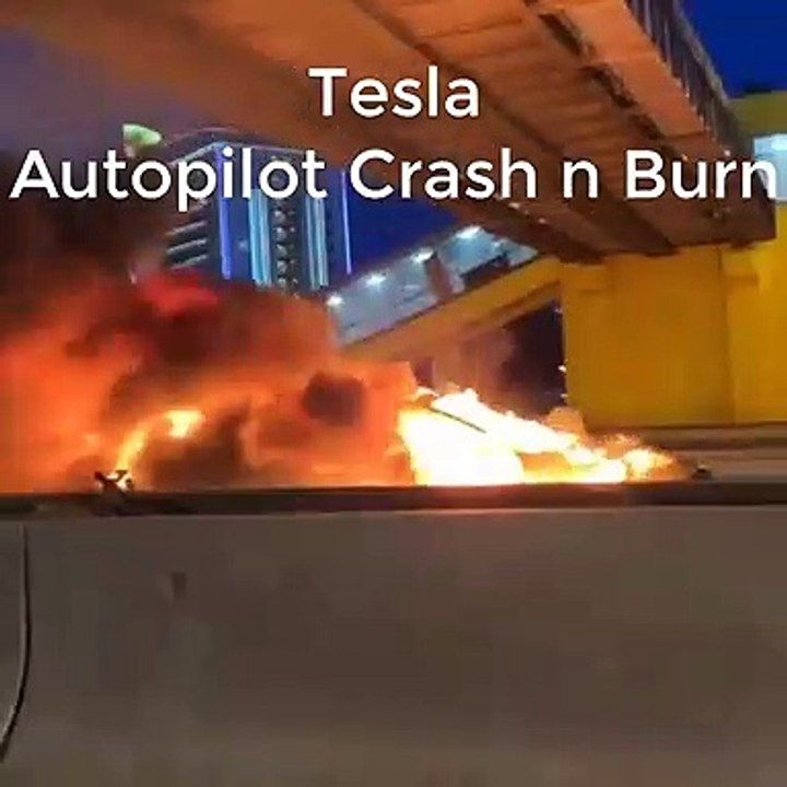 Tesla Autopilot Crash and Burn with Explosions!