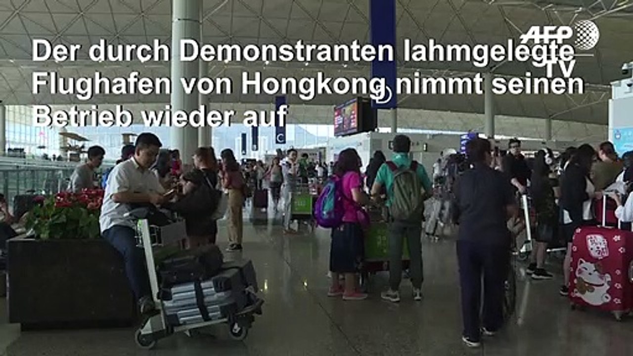 Hongkonger Flughafen nimmt Betrieb wieder auf