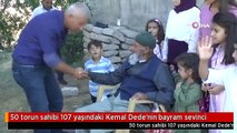50 torun sahibi 107 yaşındaki Kemal Dede'nin bayram sevinci