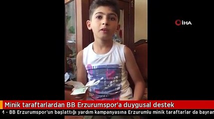 Minik taraftarlardan BB Erzurumspor'a duygusal destek