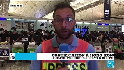 Contestation à Hong Kong : le sit-in se poursuit, tous les vols au départ annulés