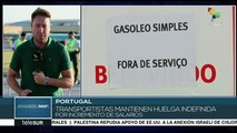 Transportistas de Portugal inician segundo paro indefinido