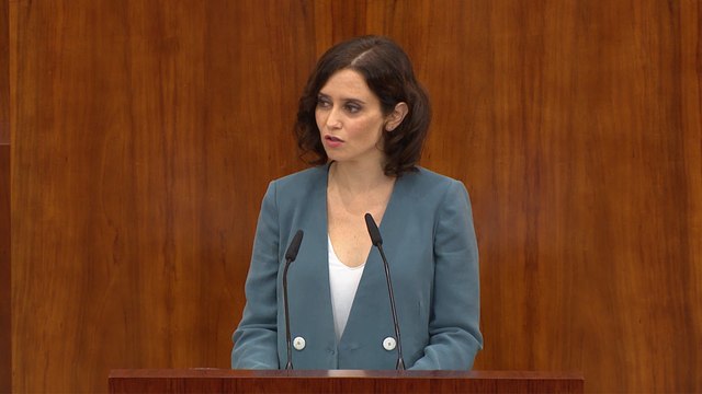 Ayuso concluye la primera sesión del Pleno de su investidura