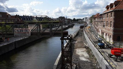 Tournai demontage passerelle pont a ponts 13.08.2019