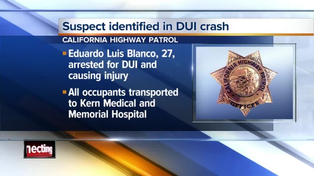 7 people injured in suspected DUI crash in Bakersfield