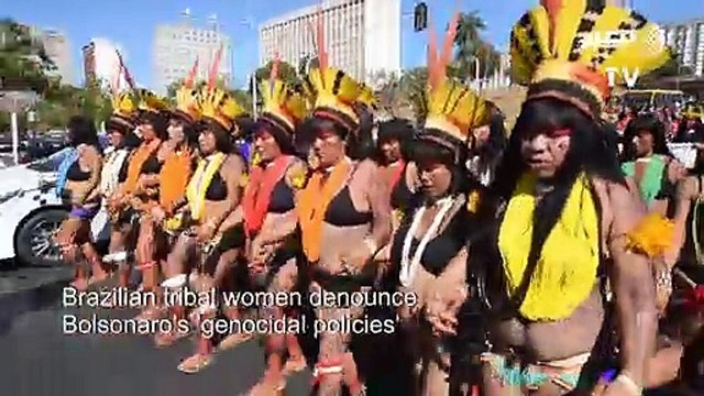 Brazil tribal women protest Bolsonaro's 'genocidal policies'