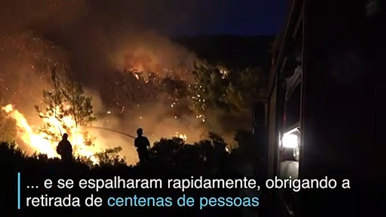 Ilha grega sofre com incêndio