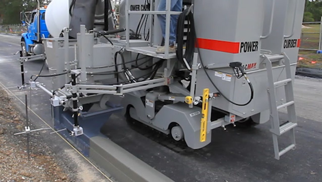 This machine perfectly pours concrete