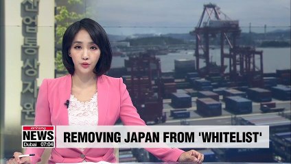 S. Korea to make pre-announcement of legislative revision to remove Japan from trade 'white list'