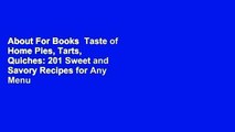 About For Books  Taste of Home Pies, Tarts,   Quiches: 201 Sweet and Savory Recipes for Any Menu