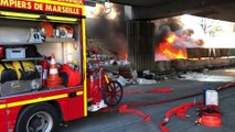 Marseille : feu de détritus sous la rampe du métro Bougainville