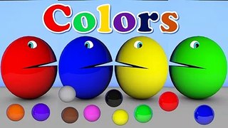 Learn Colors with PACMAN and Farm 3D Soccer Ball for Kid Children