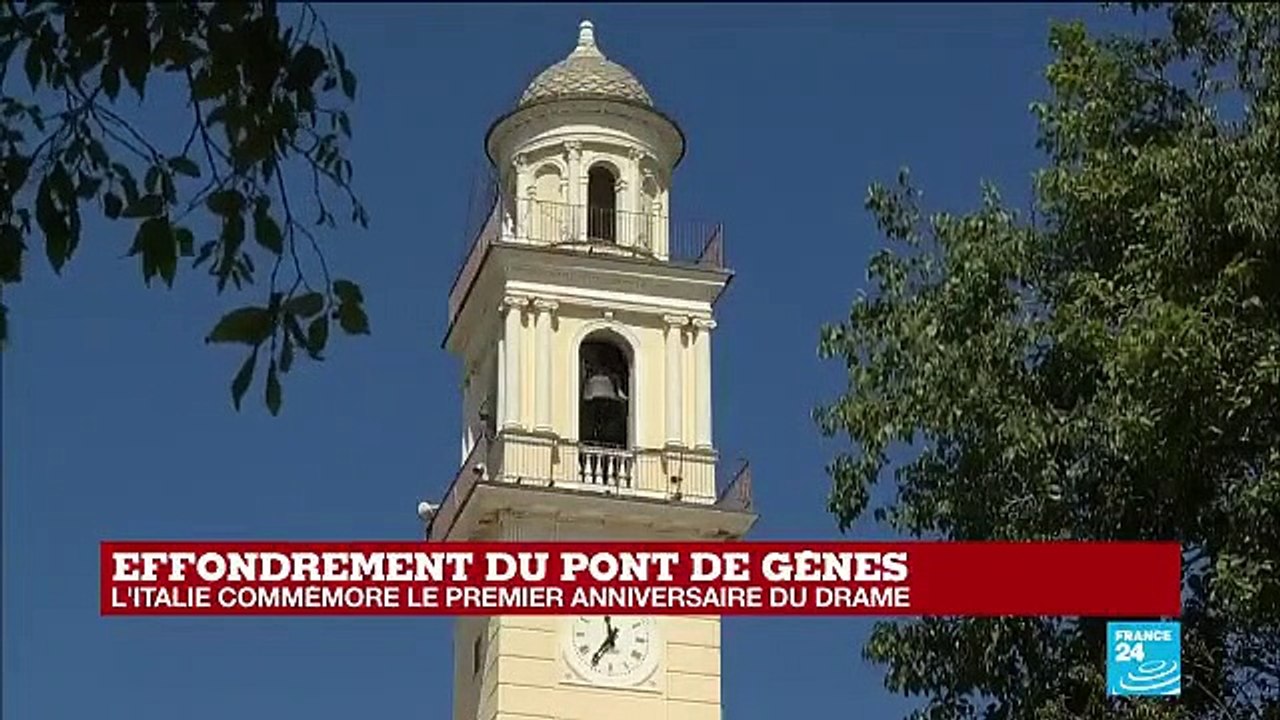 Italie: Regardez la minute de silence observée à Gênes, un an après l'effondrement du pont Morandi - VIDEO