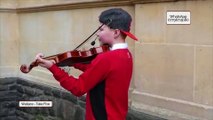 Young Violinist - Wallace Playing The Welsh National Anthem!