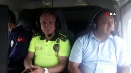 Bayramın son günü trafik havadan ve karadan denetlendi