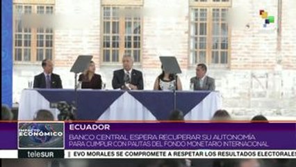 Ecuador: Banco Central busca autonomía para cumplir pautas del FMI