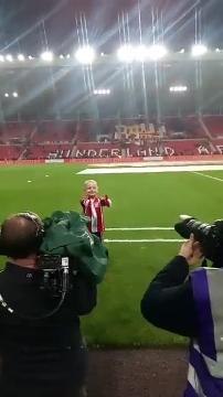 Bradley Lowery at the Stadium of Light as mascot for SAFC
