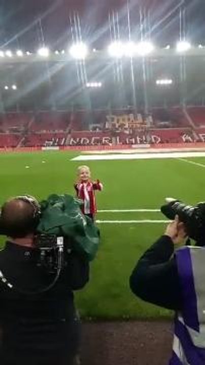Bradley Lowery at the Stadium of Light as mascot for SAFC