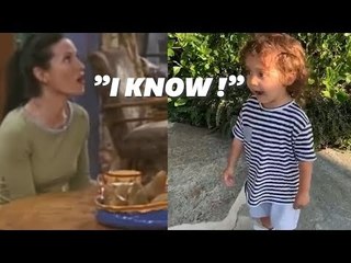 Courteney Cox essaye d'apprendre le "I Know" de Monica à un enfant