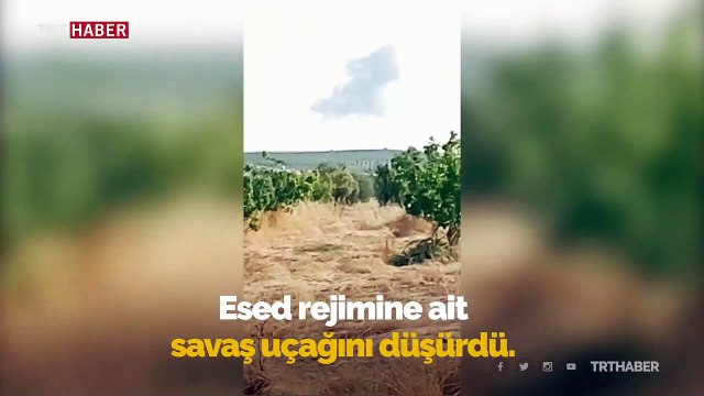 İdlib'de Esed rejimine ait savaş uçağı düşürüldü