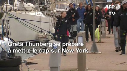 Greta Thunberg tient une conférence de presse avant de mettre le cap sur New York
