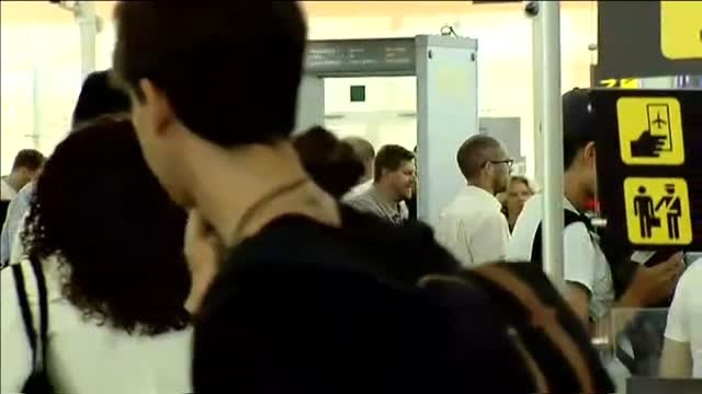 Jornada de huelga de los vigilantes de seguridad en el aeropuerto de El Prat