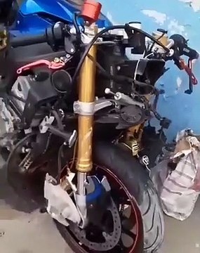 La moto d'Arafat DJ après l'accident