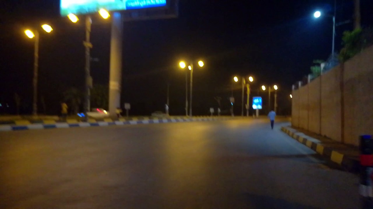 Tourist Records His Night Street Walking