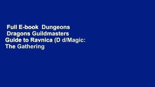 Full E-book  Dungeons   Dragons Guildmasters  Guide to Ravnica (D d/Magic: The Gathering