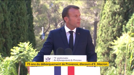 Emmanuel Macron commémore le 75e anniversaire du débarquement de Provence