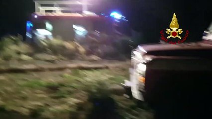 Montefiore Conca (RN) - In fiamme rotoballe di fieno (16.08.19)