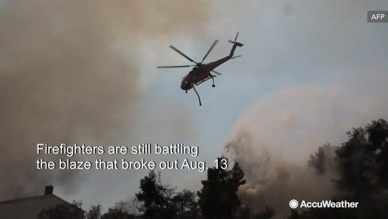 Multiple villages threatened as wildfire rages on Greek island