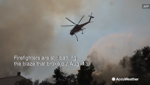 Multiple villages threatened as wildfire rages on Greek island