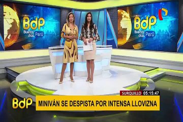 Surquillo: 5 heridos deja despiste de miniván por intensa llovizna