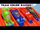Hot Wheels and Disney Pixar Cars 3 Lightning McQueen Learn Colors Team Challenge Racing with DC Comics and Toy Story 4 Heroes Full Episode English