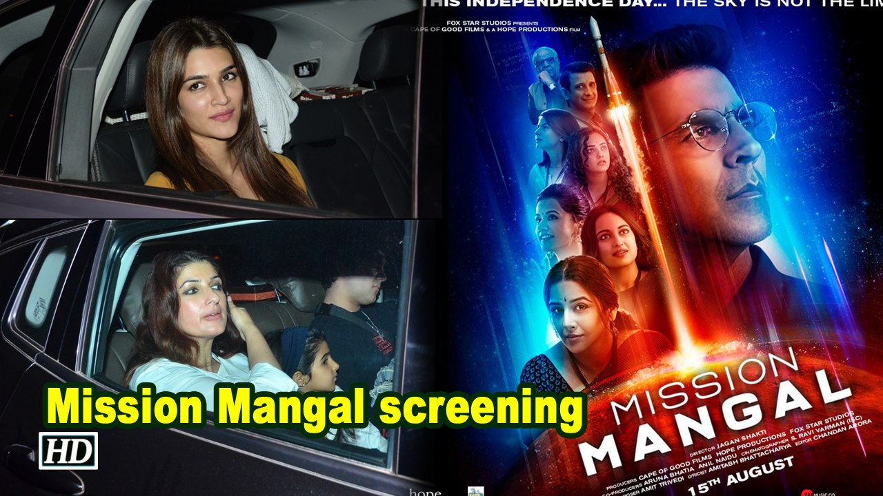 Kriti Sanon, Bhumi Pednekar attend Mission Mangal screening