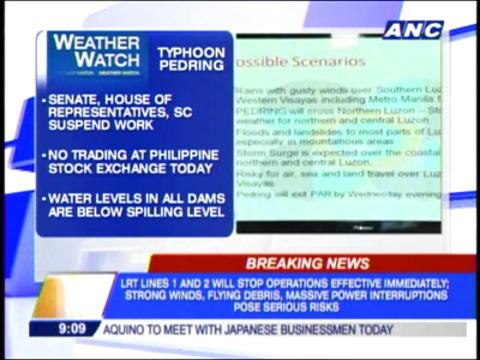 Typhoon 'Pedring' makes landfall; expected to weaken