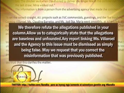 Carmina refutes Dolly Ann's 'walkout' article