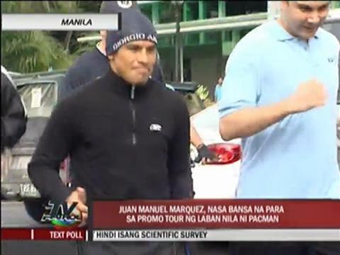 Marquez arrives in Manila