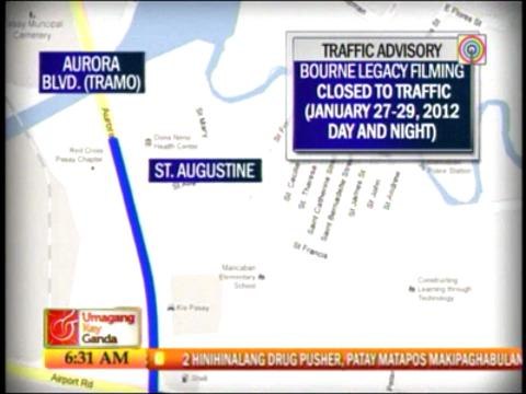 Traffic rerouting set for 'Bourne' weekend shoot