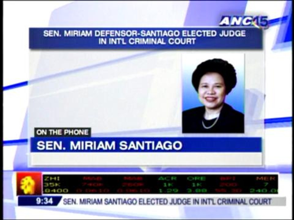 ICC seat is achievement of PH - Miriam Defensor Santiago