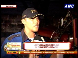 Jeep crashes into tree in Pasig
